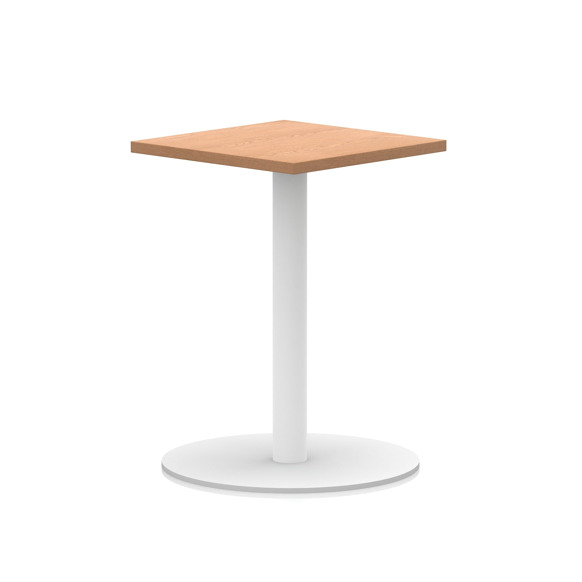 Italia Square Poseur Table with White Legs, Multiple Finishes, Widths 600–1000mm, Standard or Poseur Height, Durable MFC, 10 Year Warranty, Self-Assembly