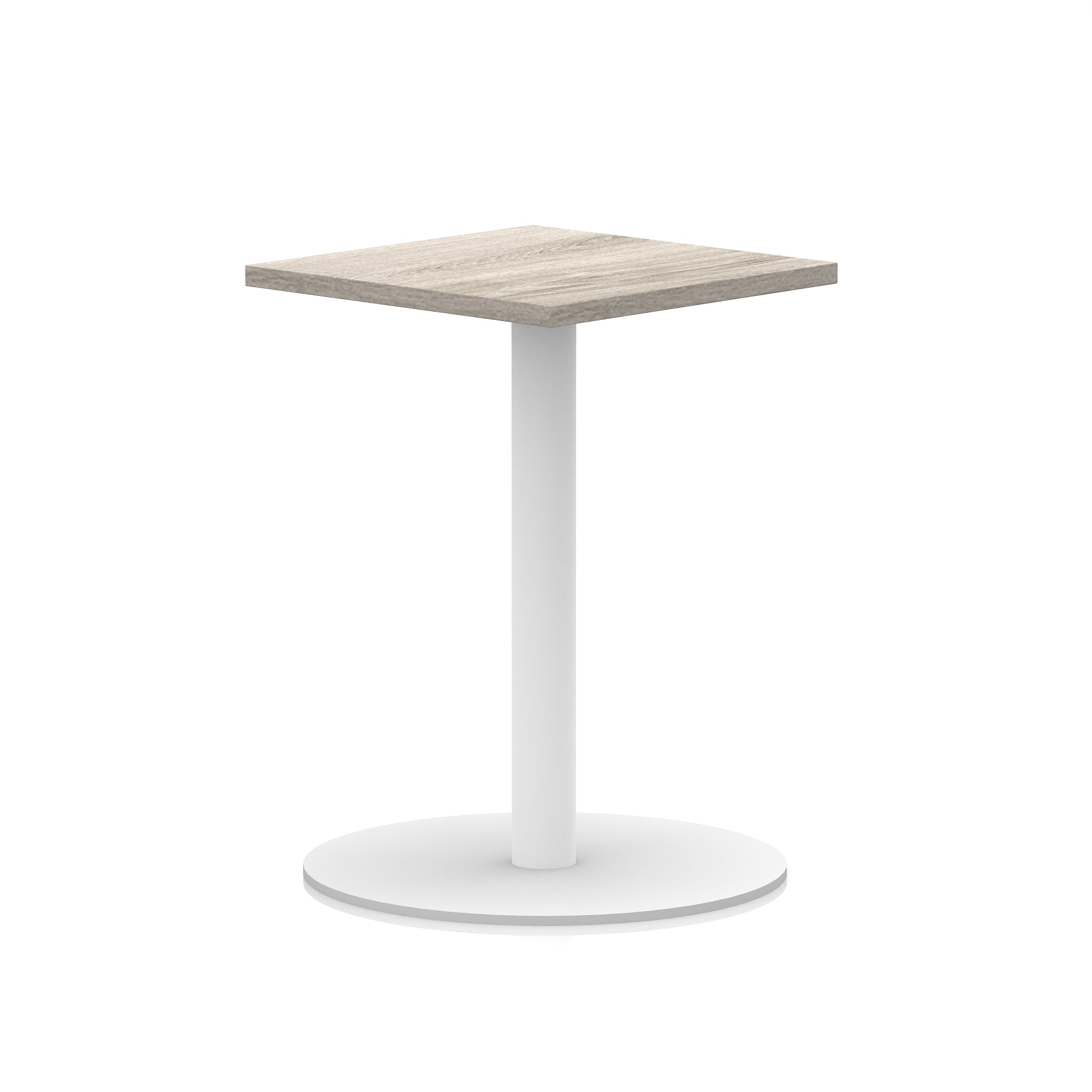 Italia Square Poseur Table with White Legs, Multiple Finishes, Widths 600–1000mm, Standard or Poseur Height, Durable MFC, 10 Year Warranty, Self-Assembly