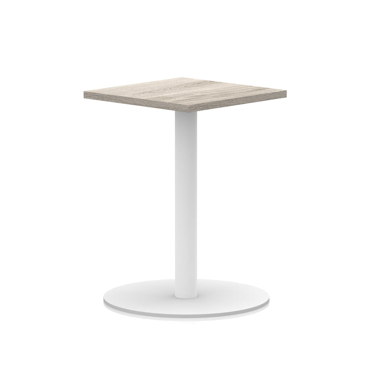 Italia Square Poseur Table with White Legs, Multiple Finishes, Widths 600–1000mm, Standard or Poseur Height, Durable MFC, 10 Year Warranty, Self-Assembly