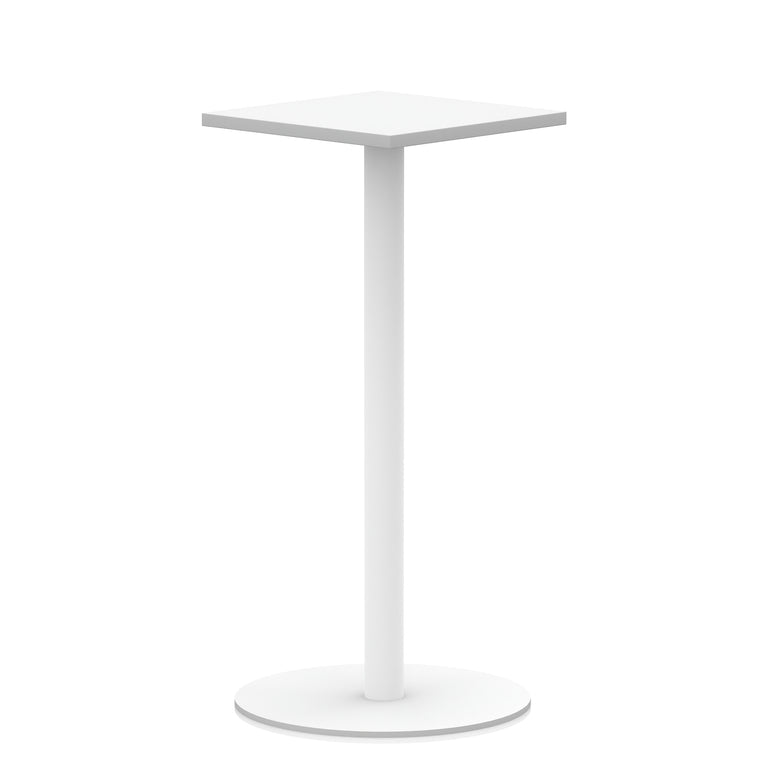Italia Square Poseur Table with White Legs, Multiple Finishes, Widths 600–1000mm, Standard or Poseur Height, Durable MFC, 10 Year Warranty, Self-Assembly