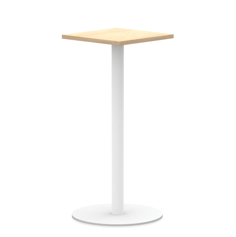 Italia Square Poseur Table with White Legs, Multiple Finishes, Widths 600–1000mm, Standard or Poseur Height, Durable MFC, 10 Year Warranty, Self-Assembly