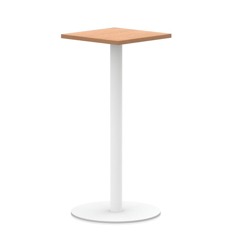 Italia Square Poseur Table with White Legs, Multiple Finishes, Widths 600–1000mm, Standard or Poseur Height, Durable MFC, 10 Year Warranty, Self-Assembly