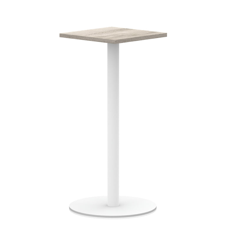 Italia Square Poseur Table with White Legs, Multiple Finishes, Widths 600–1000mm, Standard or Poseur Height, Durable MFC, 10 Year Warranty, Self-Assembly