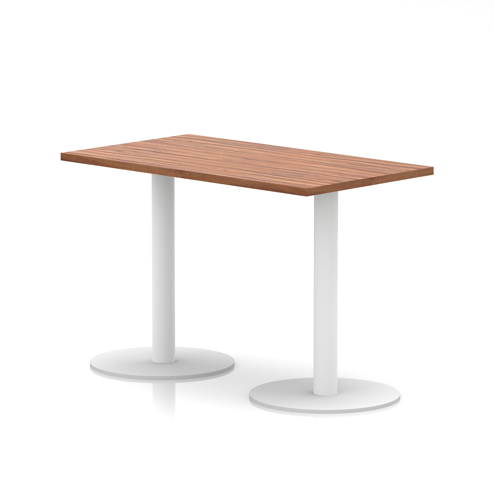 Italia Slimline Rectangular Poseur Table with White Legs, 1200mm Wide, Multiple Top Colours, Choice of Heights, Durable MFC, Self-Assembly, 10 Year Warranty