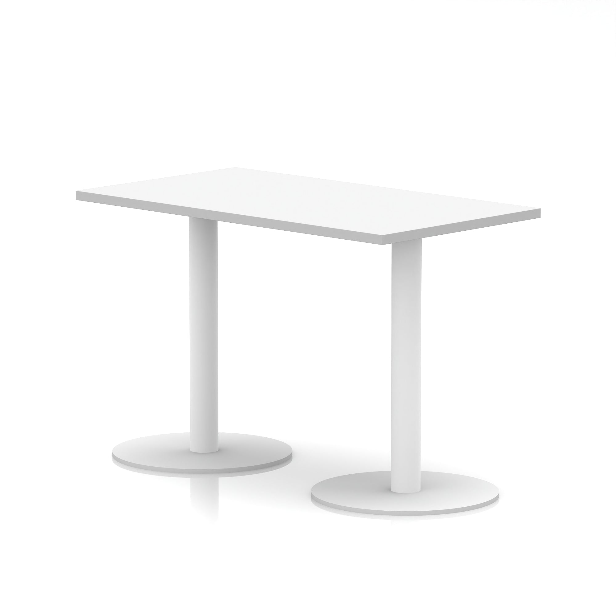 Italia Slimline Rectangular Poseur Table with White Legs, 1200mm Wide, Multiple Top Colours, Choice of Heights, Durable MFC, Self-Assembly, 10 Year Warranty