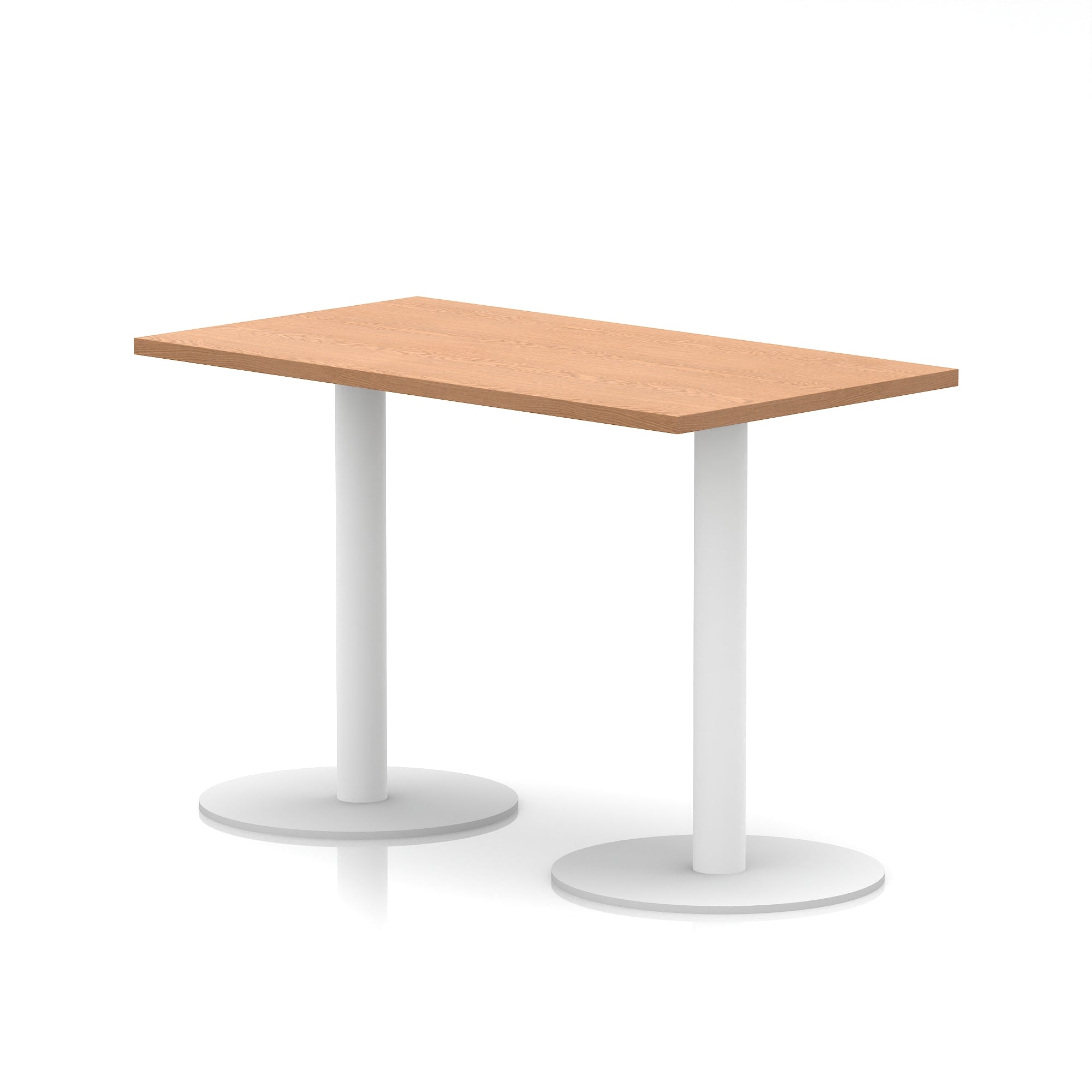 Italia Slimline Rectangular Poseur Table with White Legs, 1200mm Wide, Multiple Top Colours, Choice of Heights, Durable MFC, Self-Assembly, 10 Year Warranty