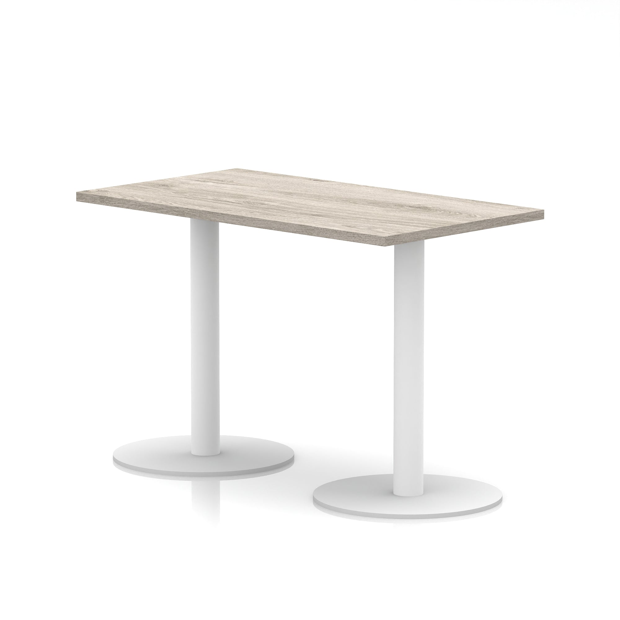 Italia Slimline Rectangular Poseur Table with White Legs, 1200mm Wide, Multiple Top Colours, Choice of Heights, Durable MFC, Self-Assembly, 10 Year Warranty