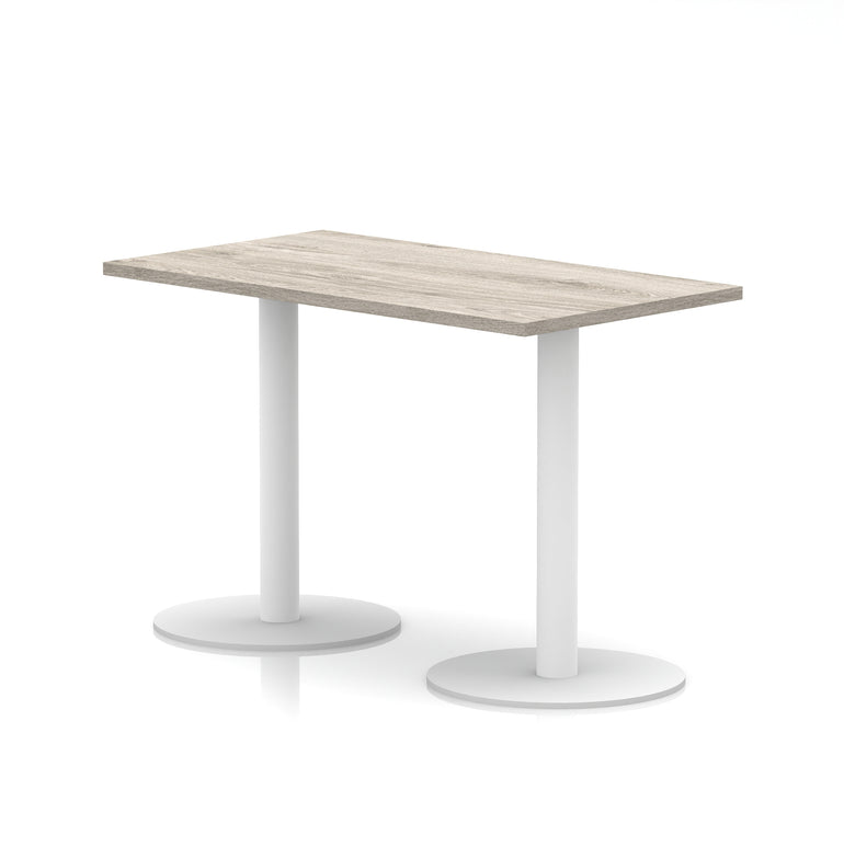 Italia Slimline Rectangular Poseur Table with White Legs, 1200mm Wide, Multiple Top Colours, Choice of Heights, Durable MFC, Self-Assembly, 10 Year Warranty