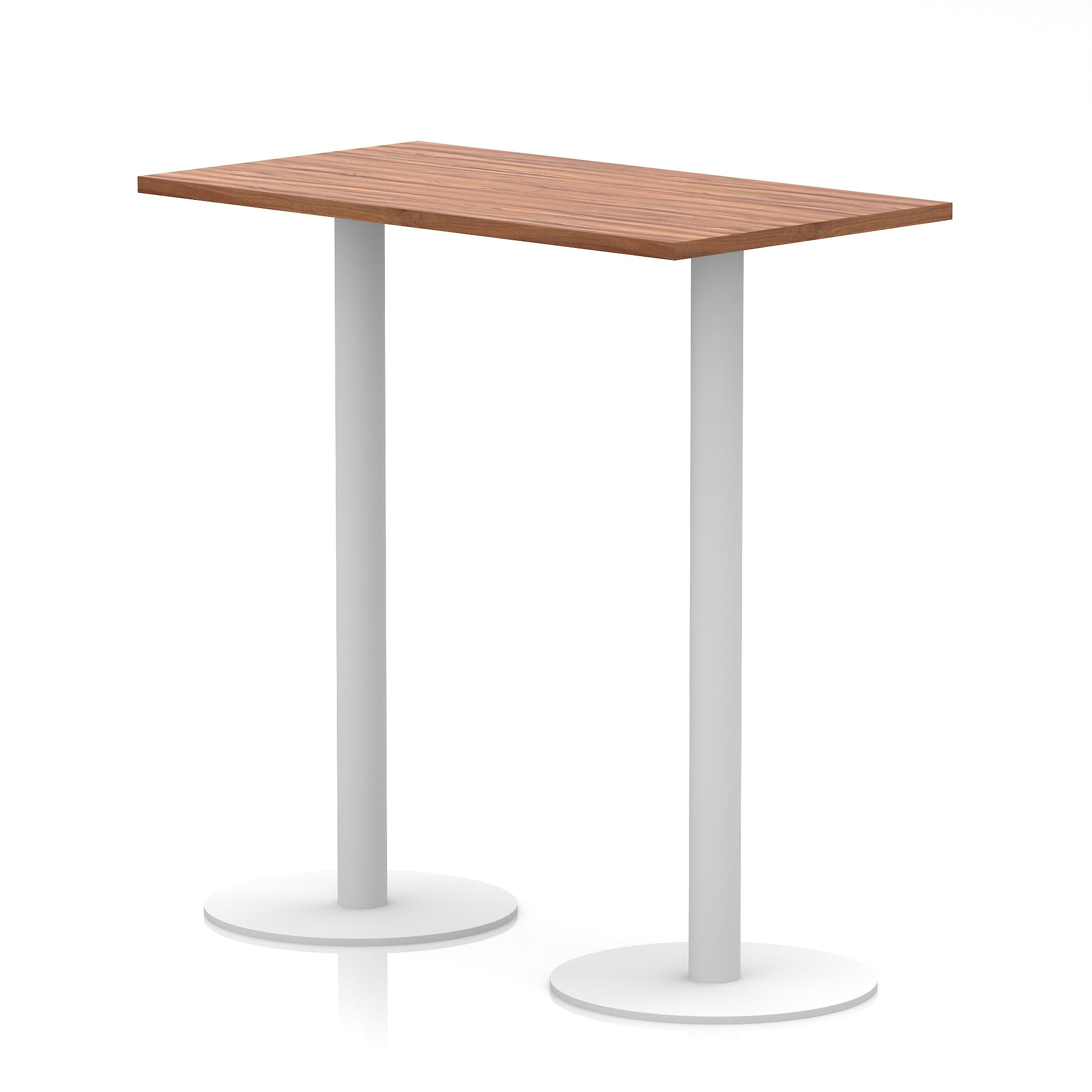 Italia Slimline Rectangular Poseur Table with White Legs, 1200mm Wide, Multiple Top Colours, Choice of Heights, Durable MFC, Self-Assembly, 10 Year Warranty