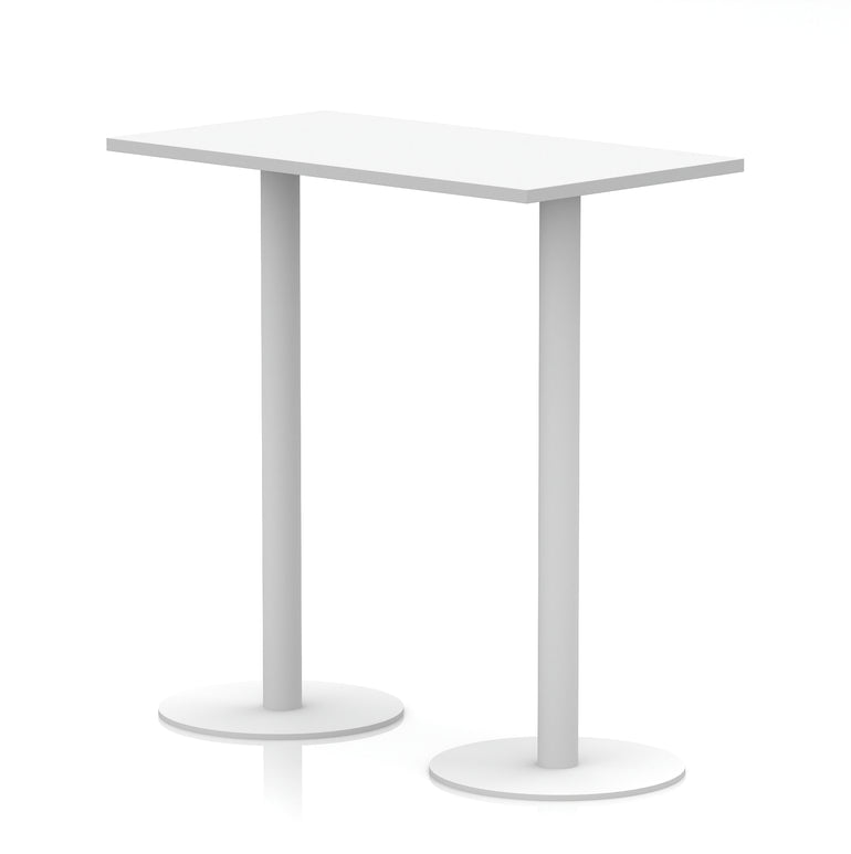 Italia Slimline Rectangular Poseur Table with White Legs, 1200mm Wide, Multiple Top Colours, Choice of Heights, Durable MFC, Self-Assembly, 10 Year Warranty