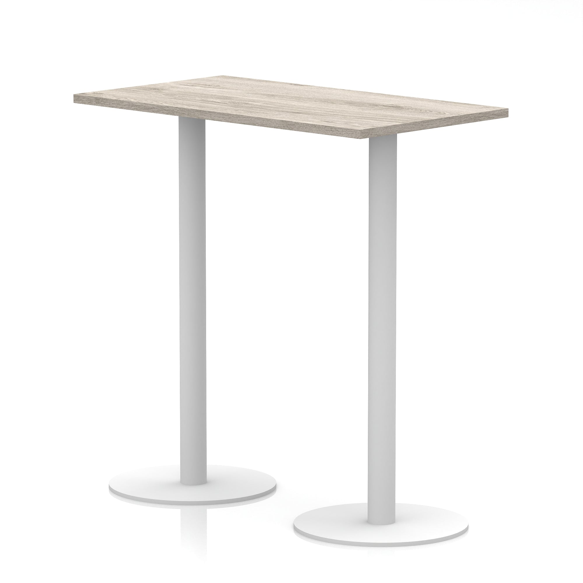Italia Slimline Rectangular Poseur Table with White Legs, 1200mm Wide, Multiple Top Colours, Choice of Heights, Durable MFC, Self-Assembly, 10 Year Warranty