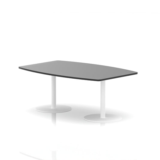 Italia High Gloss Boardroom Table – Black or White Top with White Legs, 1800–2400mm, 725/1145mm Height, MFC, Self Assembly, 5 Year Warranty