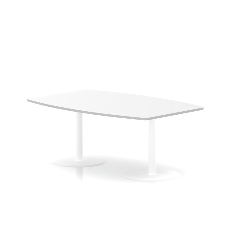 Italia High Gloss Boardroom Table – Black or White Top with White Legs, 1800–2400mm, 725/1145mm Height, MFC, Self Assembly, 5 Year Warranty