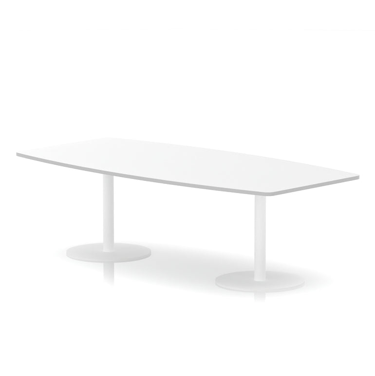 Italia High Gloss Boardroom Table – Black or White Top with White Legs, 1800–2400mm, 725/1145mm Height, MFC, Self Assembly, 5 Year Warranty