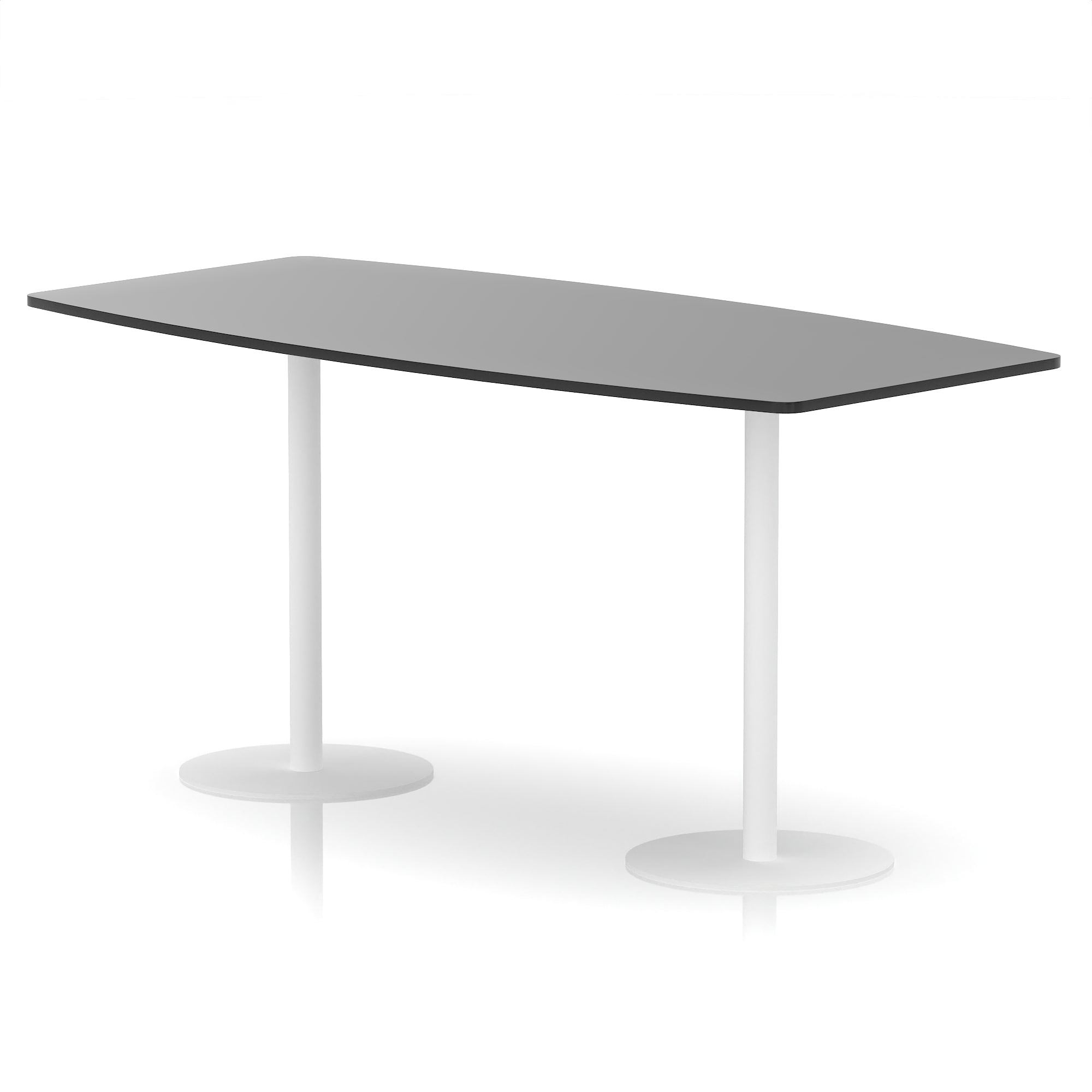 Italia High Gloss Boardroom Table – Black or White Top with White Legs, 1800–2400mm, 725/1145mm Height, MFC, Self Assembly, 5 Year Warranty