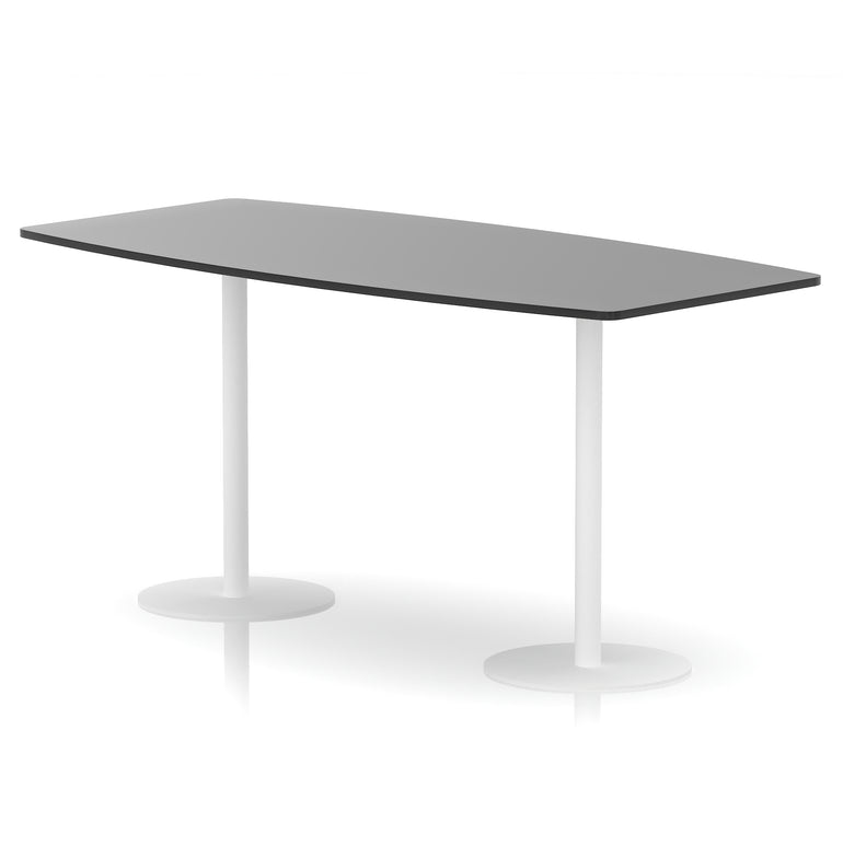 Italia High Gloss Boardroom Table – Black or White Top with White Legs, 1800–2400mm, 725/1145mm Height, MFC, Self Assembly, 5 Year Warranty