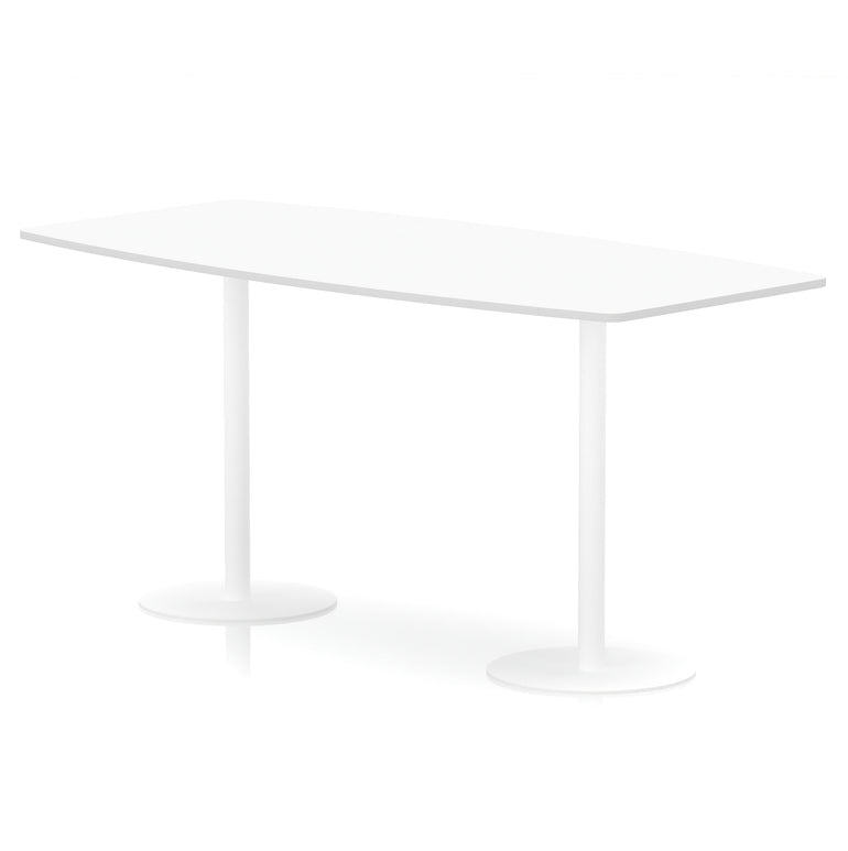 Italia High Gloss Boardroom Table – Black or White Top with White Legs, 1800–2400mm, 725/1145mm Height, MFC, Self Assembly, 5 Year Warranty