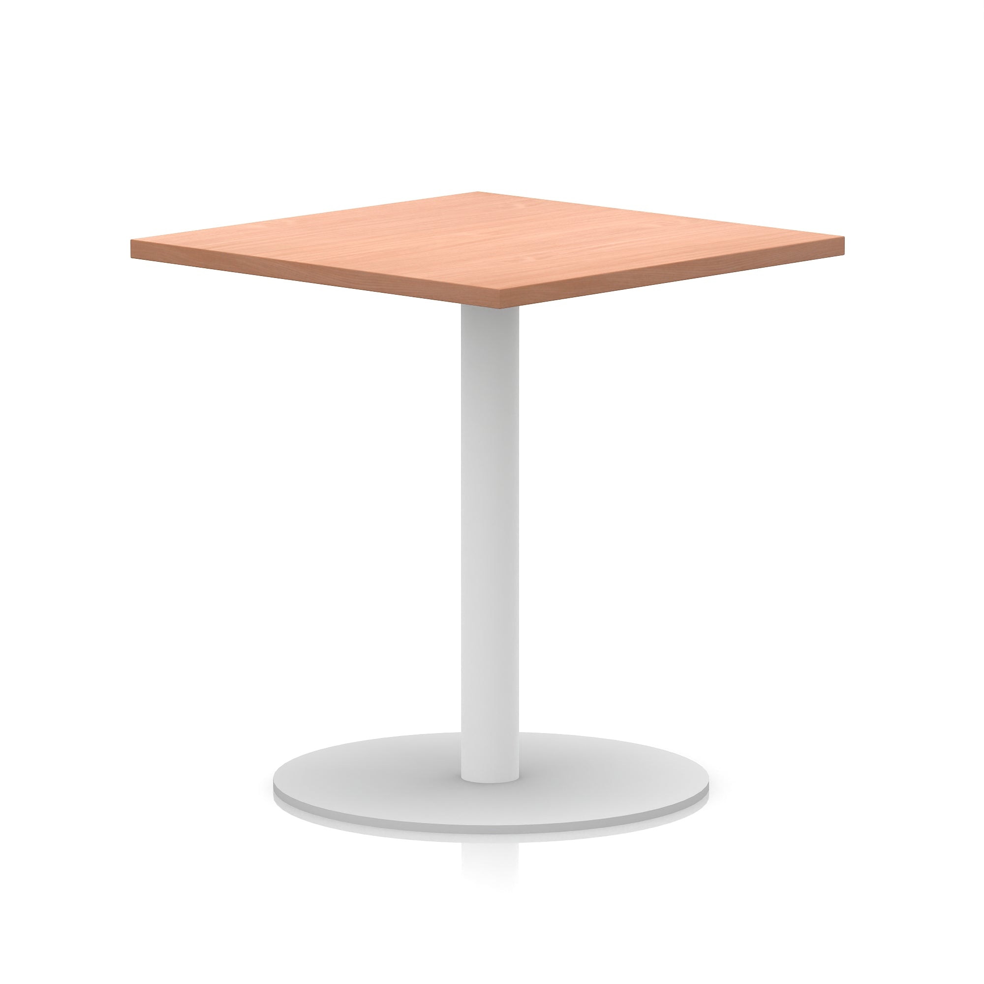 Italia Square Poseur Table with White Legs, Multiple Finishes, Widths 600–1000mm, Standard or Poseur Height, Durable MFC, 10 Year Warranty, Self-Assembly