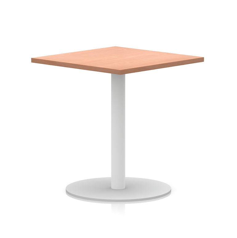 Italia Square Poseur Table with White Legs, Multiple Finishes, Widths 600–1000mm, Standard or Poseur Height, Durable MFC, 10 Year Warranty, Self-Assembly