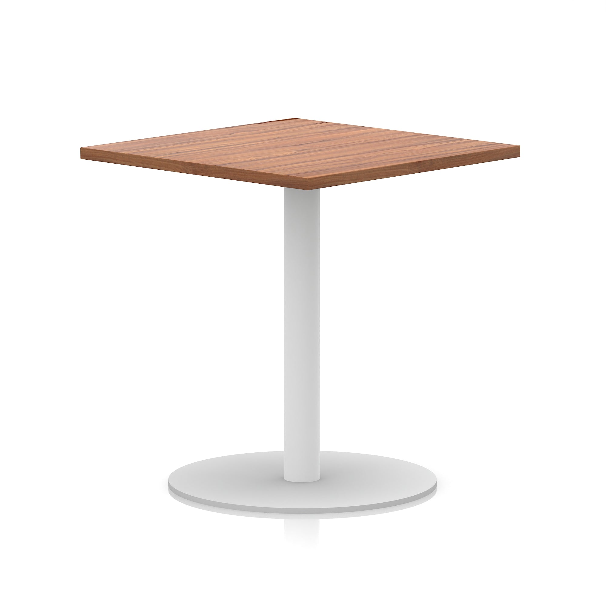 Italia Square Poseur Table with White Legs, Multiple Finishes, Widths 600–1000mm, Standard or Poseur Height, Durable MFC, 10 Year Warranty, Self-Assembly