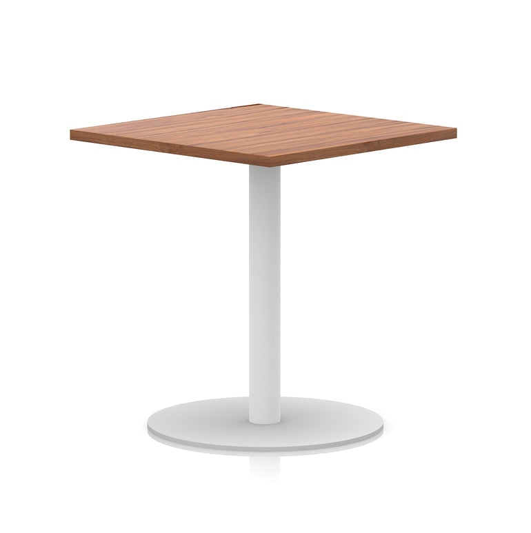 Italia Square Poseur Table with White Legs, Multiple Finishes, Widths 600–1000mm, Standard or Poseur Height, Durable MFC, 10 Year Warranty, Self-Assembly