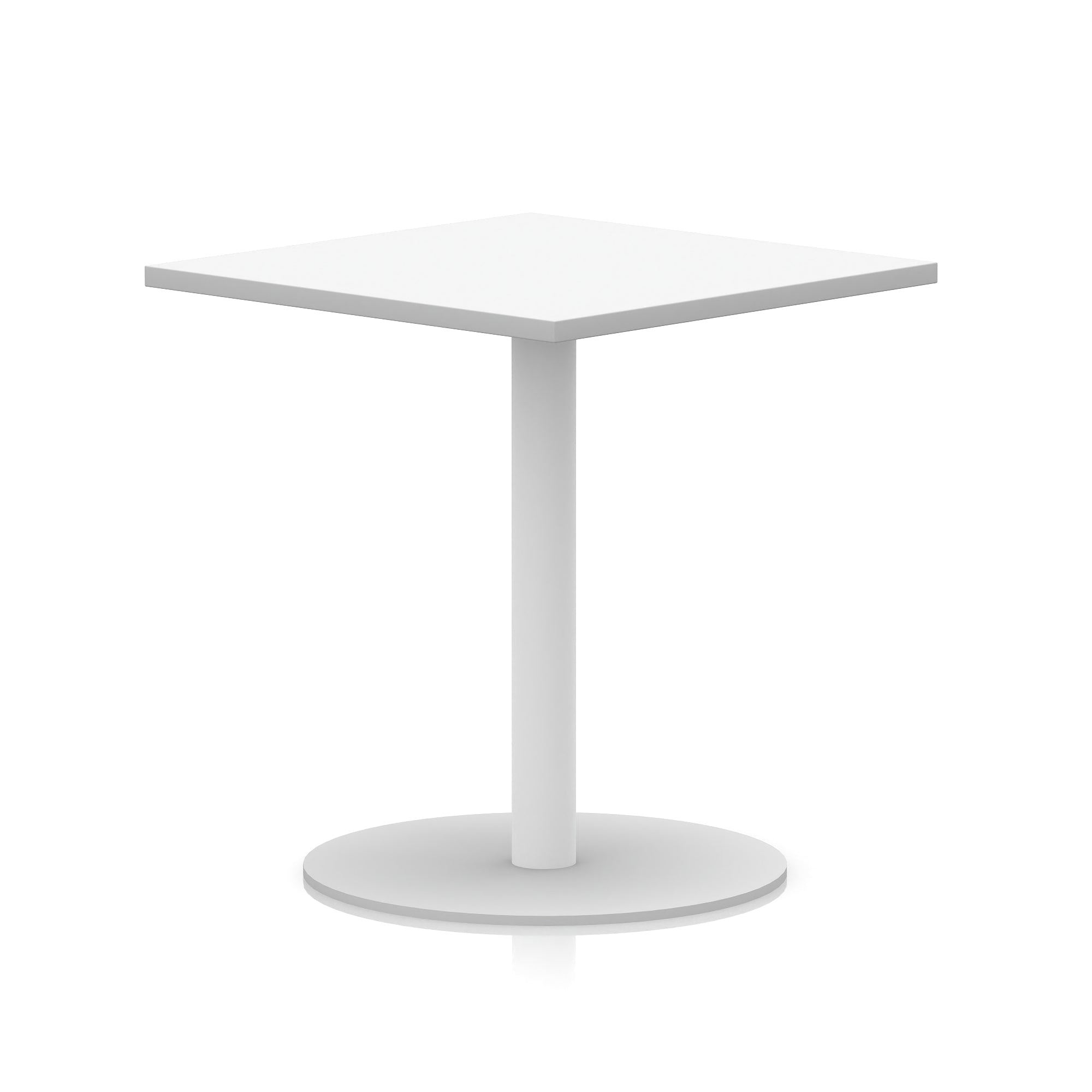 Italia Square Poseur Table with White Legs, Multiple Finishes, Widths 600–1000mm, Standard or Poseur Height, Durable MFC, 10 Year Warranty, Self-Assembly