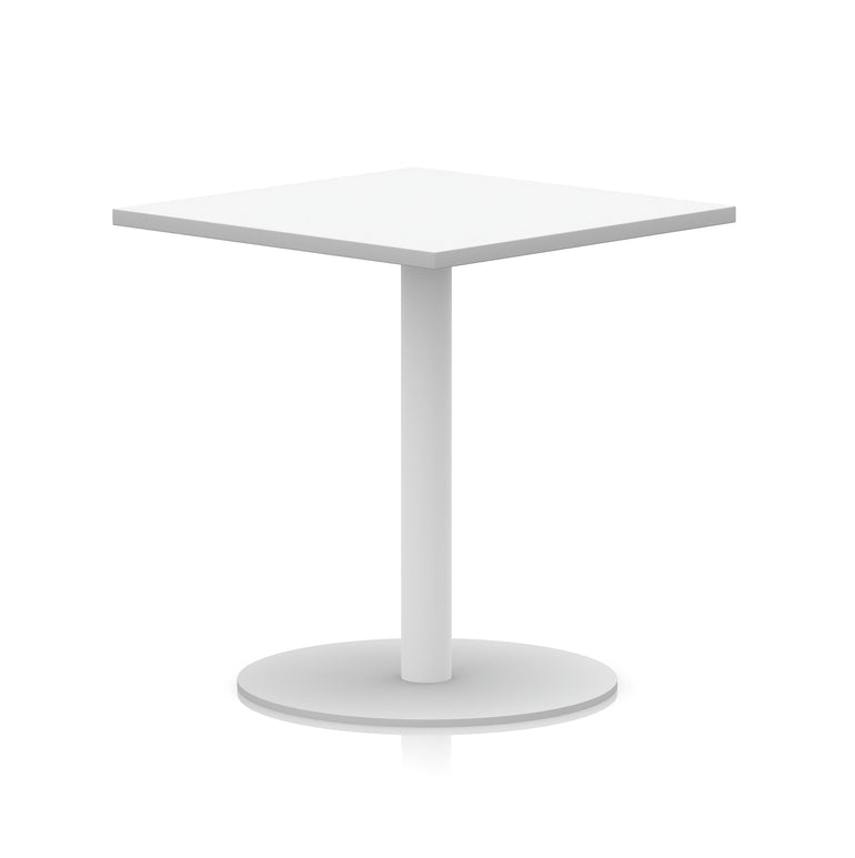 Italia Square Poseur Table with White Legs, Multiple Finishes, Widths 600–1000mm, Standard or Poseur Height, Durable MFC, 10 Year Warranty, Self-Assembly
