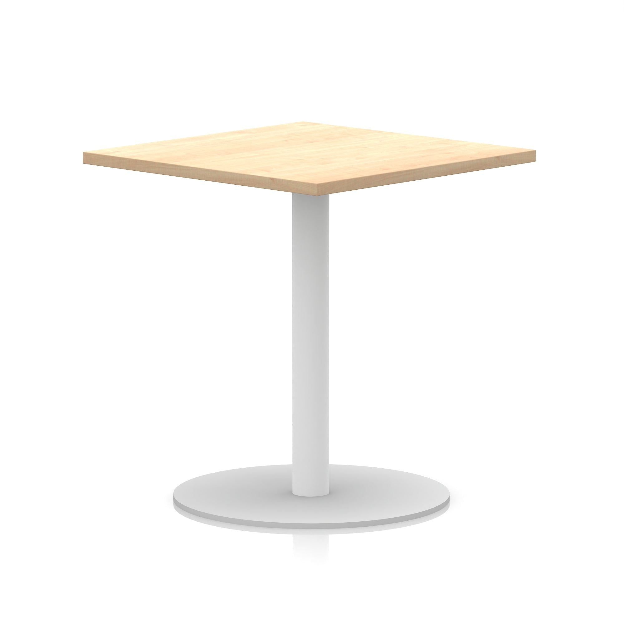Italia Square Poseur Table with White Legs, Multiple Finishes, Widths 600–1000mm, Standard or Poseur Height, Durable MFC, 10 Year Warranty, Self-Assembly