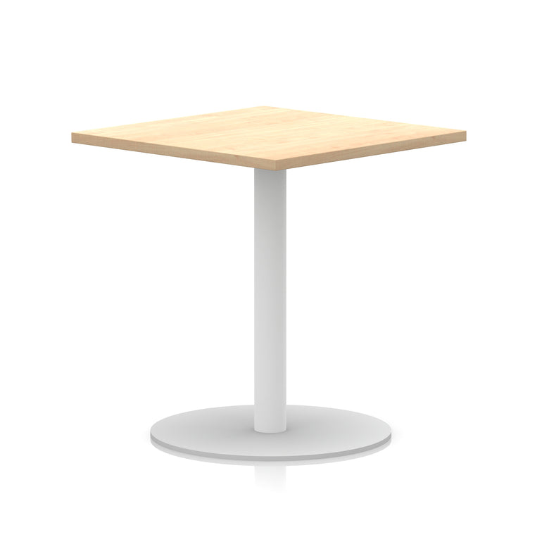 Italia Square Poseur Table with White Legs, Multiple Finishes, Widths 600–1000mm, Standard or Poseur Height, Durable MFC, 10 Year Warranty, Self-Assembly