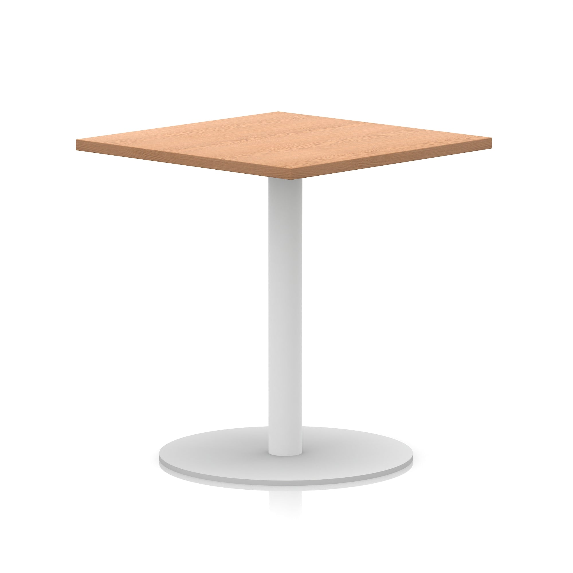 Italia Square Poseur Table with White Legs, Multiple Finishes, Widths 600–1000mm, Standard or Poseur Height, Durable MFC, 10 Year Warranty, Self-Assembly