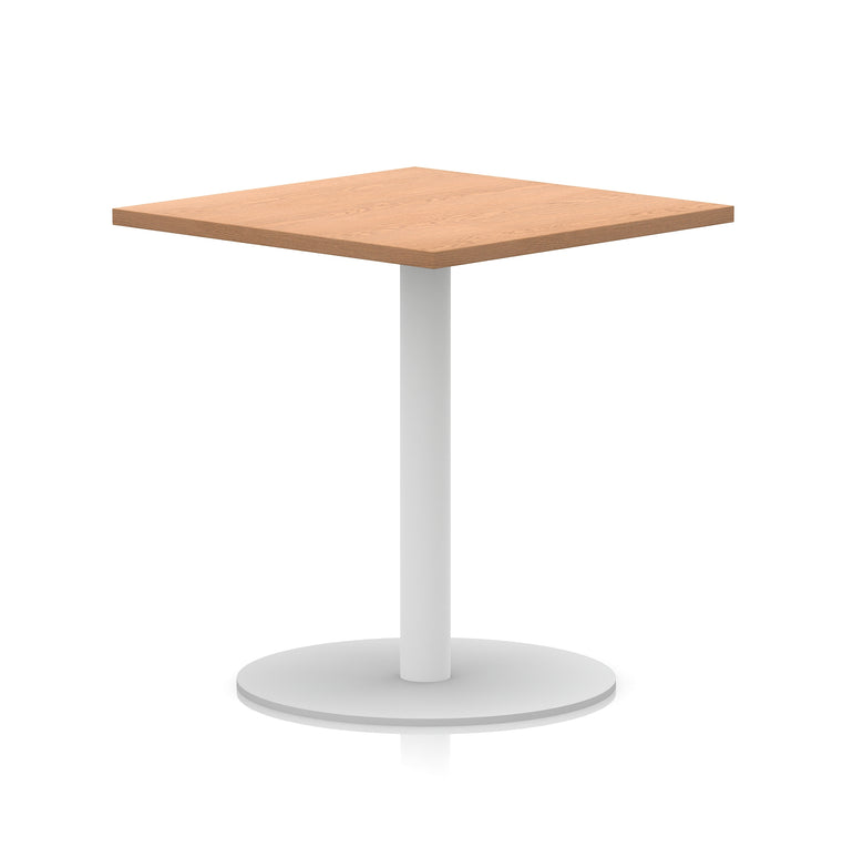 Italia Square Poseur Table with White Legs, Multiple Finishes, Widths 600–1000mm, Standard or Poseur Height, Durable MFC, 10 Year Warranty, Self-Assembly