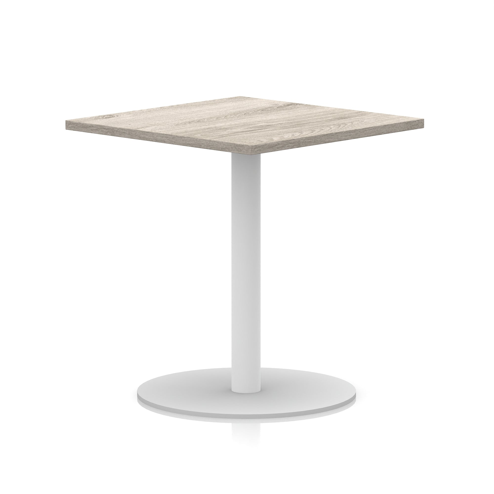Italia Square Poseur Table with White Legs, Multiple Finishes, Widths 600–1000mm, Standard or Poseur Height, Durable MFC, 10 Year Warranty, Self-Assembly