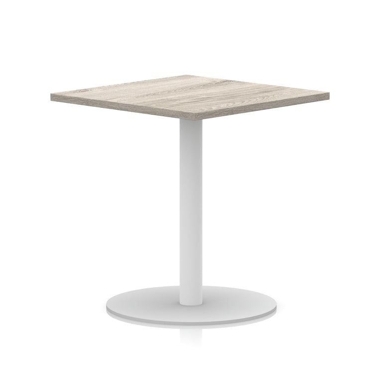 Italia Square Poseur Table with White Legs, Multiple Finishes, Widths 600–1000mm, Standard or Poseur Height, Durable MFC, 10 Year Warranty, Self-Assembly