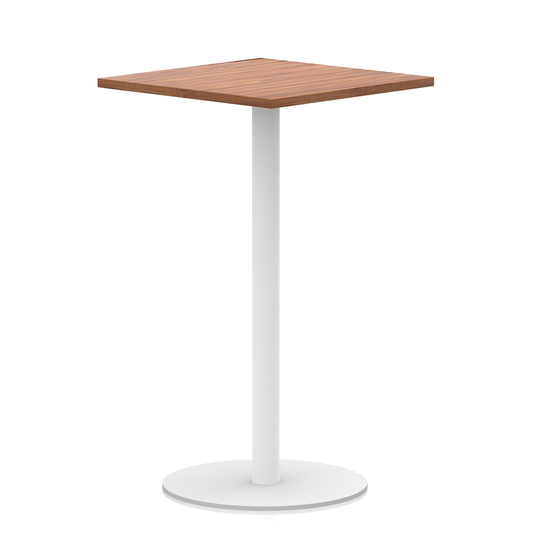 Italia Square Poseur Table with White Legs, Multiple Finishes, Widths 600–1000mm, Standard or Poseur Height, Durable MFC, 10 Year Warranty, Self-Assembly