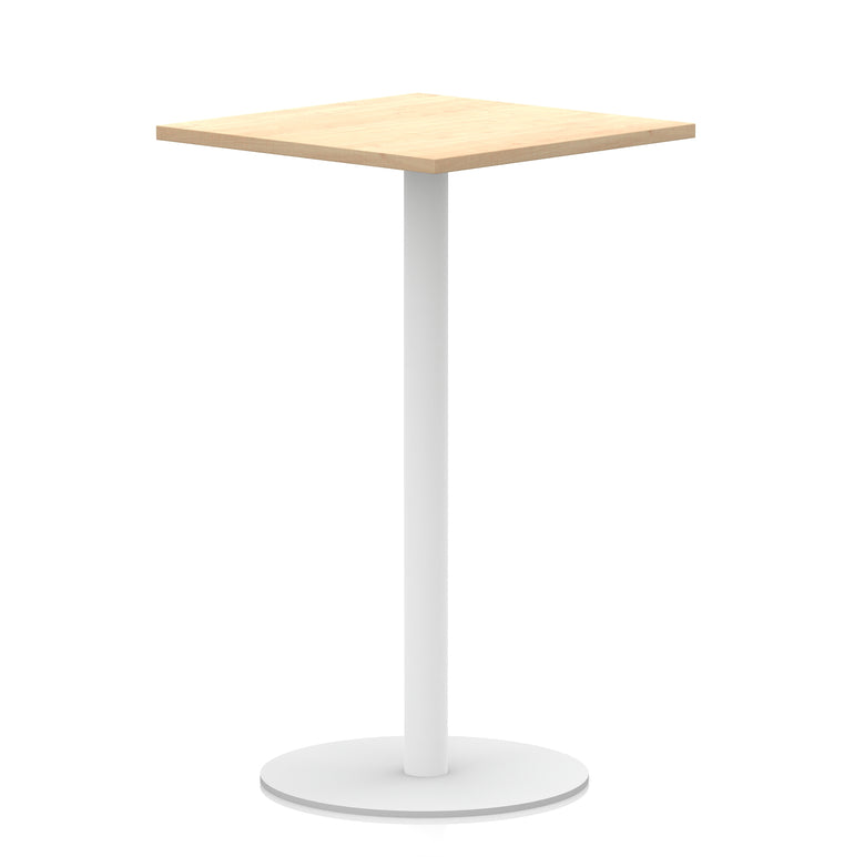 Italia Square Poseur Table with White Legs, Multiple Finishes, Widths 600–1000mm, Standard or Poseur Height, Durable MFC, 10 Year Warranty, Self-Assembly