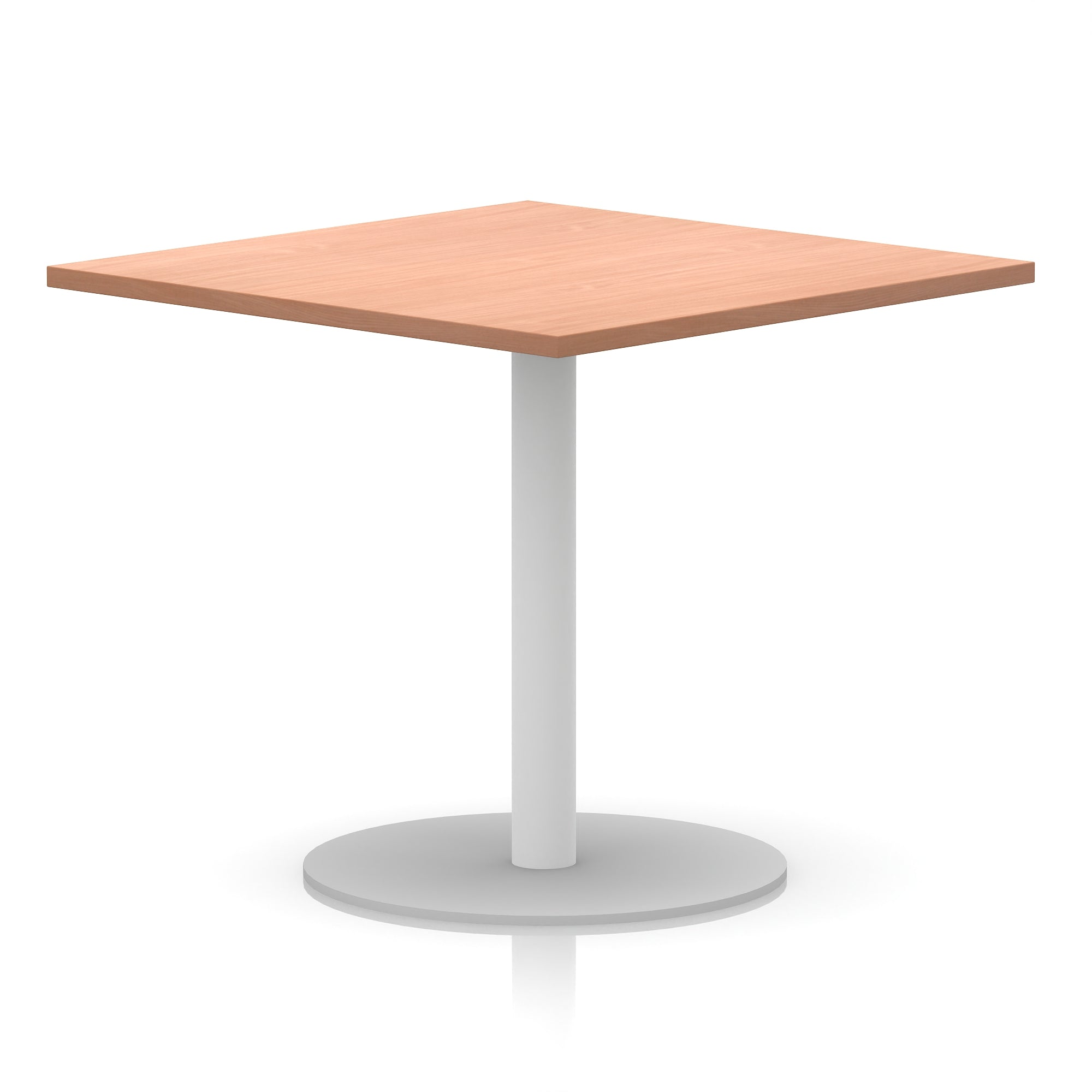Italia Square Poseur Table with White Legs, Multiple Finishes, Widths 600–1000mm, Standard or Poseur Height, Durable MFC, 10 Year Warranty, Self-Assembly