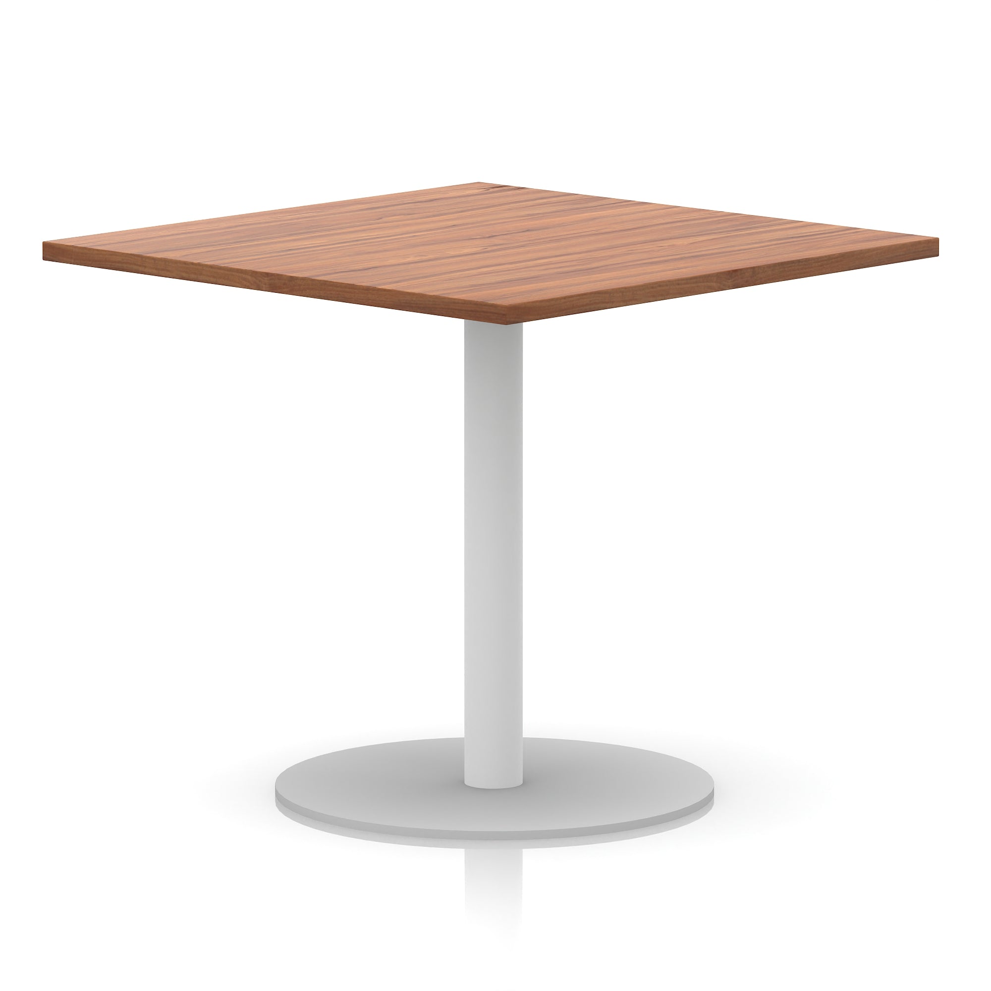 Italia Square Poseur Table with White Legs, Multiple Finishes, Widths 600–1000mm, Standard or Poseur Height, Durable MFC, 10 Year Warranty, Self-Assembly