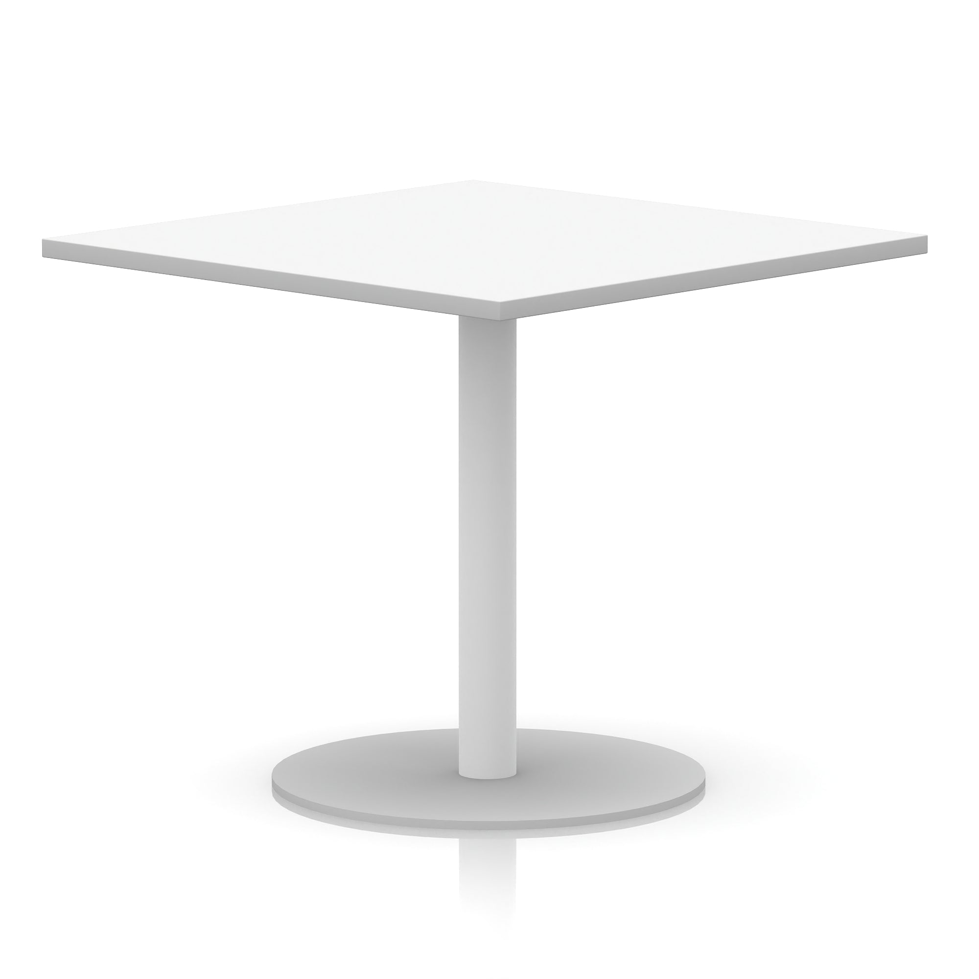 Italia Square Poseur Table with White Legs, Multiple Finishes, Widths 600–1000mm, Standard or Poseur Height, Durable MFC, 10 Year Warranty, Self-Assembly