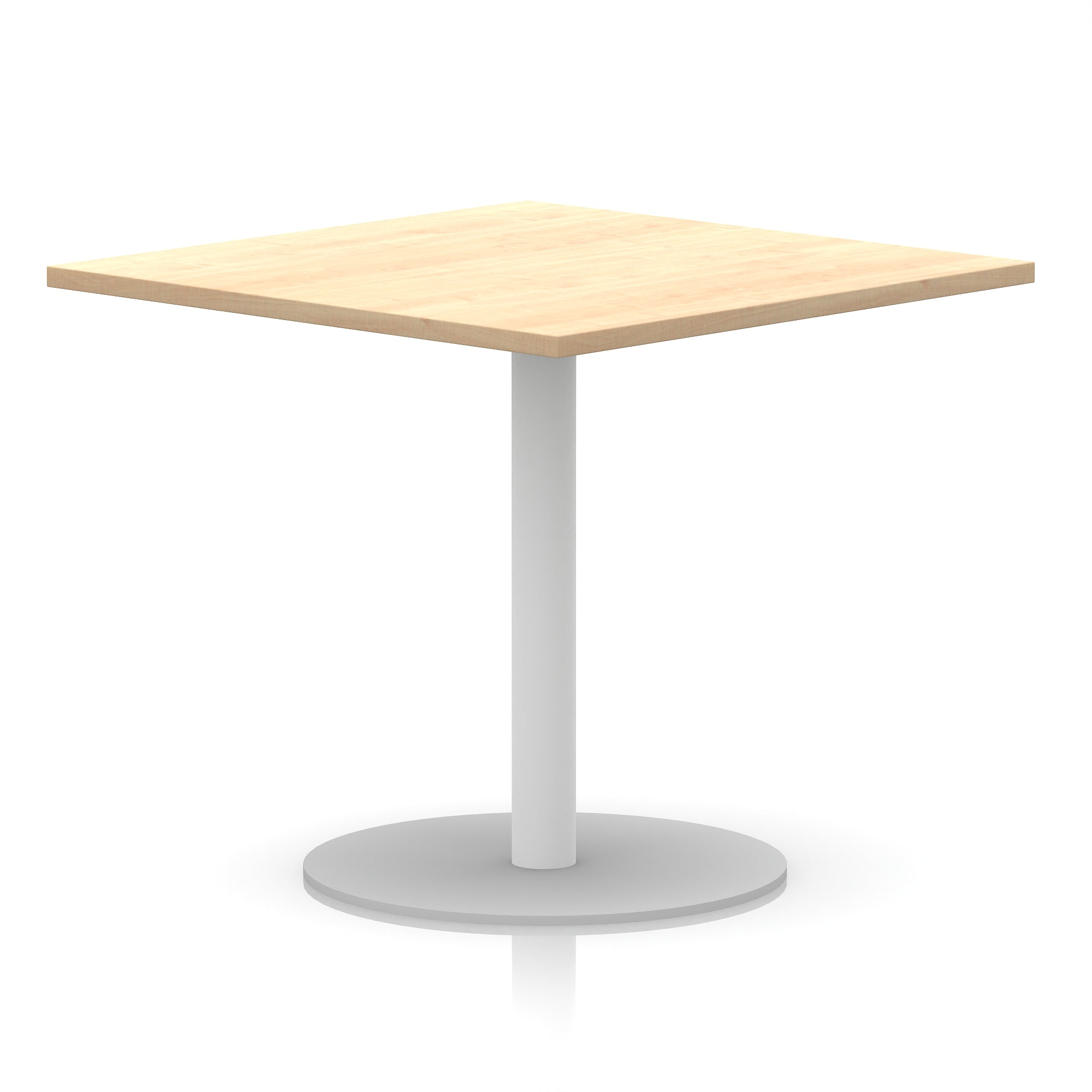 Italia Square Poseur Table with White Legs, Multiple Finishes, Widths 600–1000mm, Standard or Poseur Height, Durable MFC, 10 Year Warranty, Self-Assembly