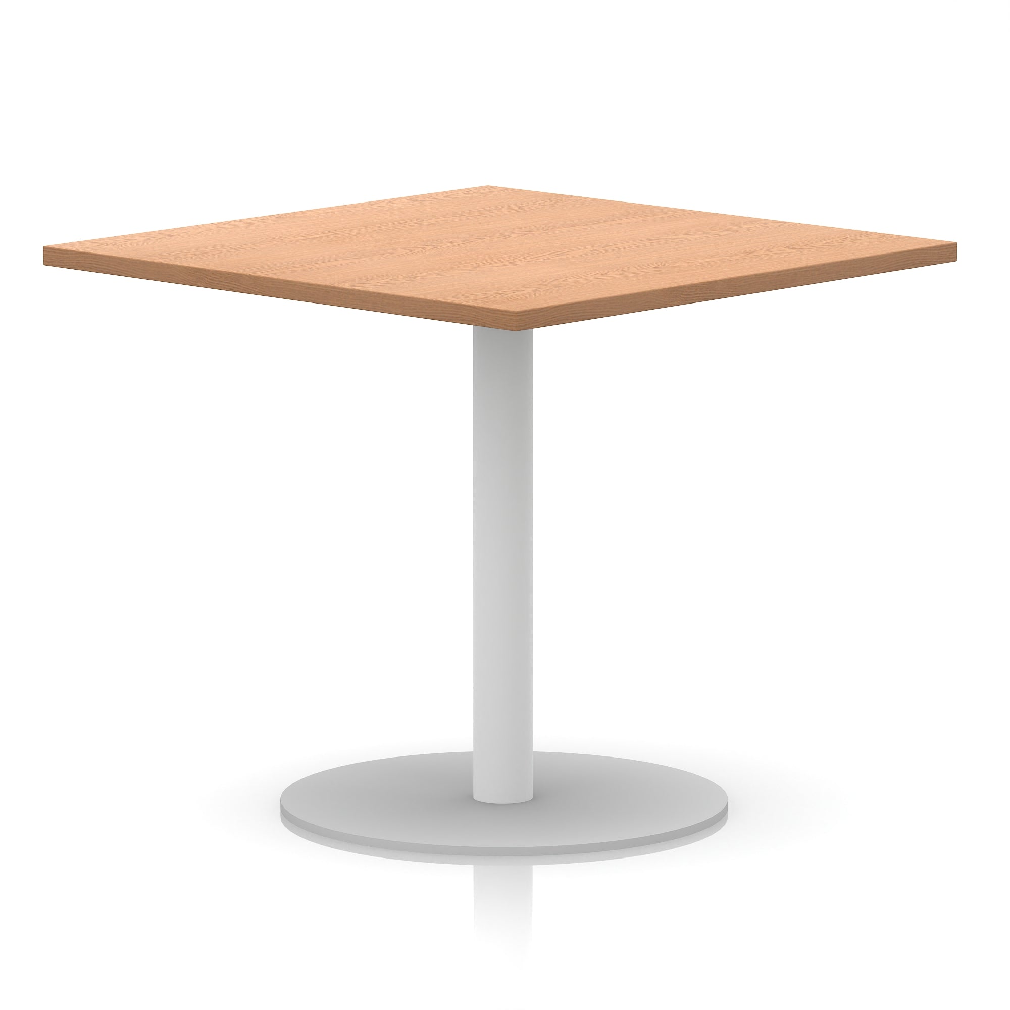 Italia Square Poseur Table with White Legs, Multiple Finishes, Widths 600–1000mm, Standard or Poseur Height, Durable MFC, 10 Year Warranty, Self-Assembly