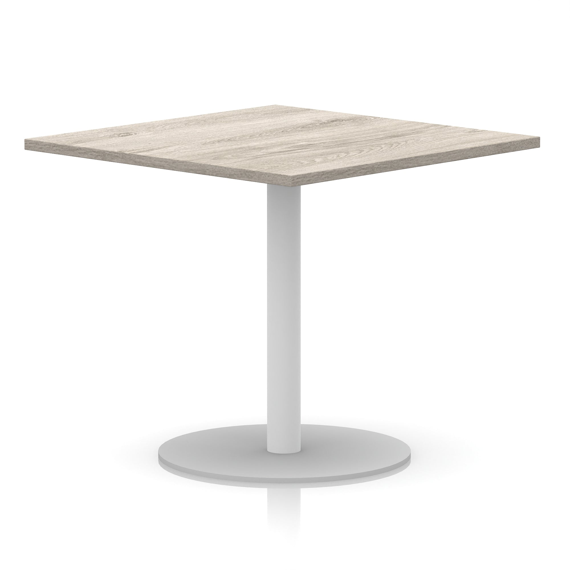 Italia Square Poseur Table with White Legs, Multiple Finishes, Widths 600–1000mm, Standard or Poseur Height, Durable MFC, 10 Year Warranty, Self-Assembly