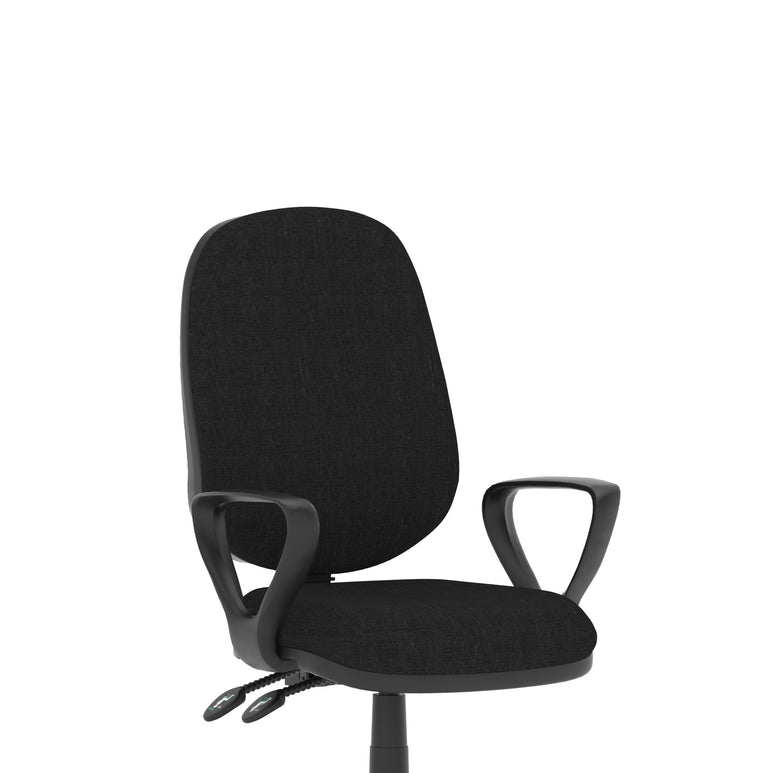 Luna II Ergonomic Task Operator Chair – Multiple Fabric Colours & Arm Options – Fabric & Nylon – Self-Assembly – 3 Year Mechanical Warranty