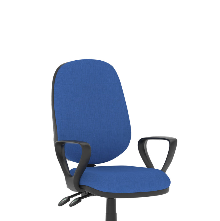 Luna II Ergonomic Task Operator Chair – Multiple Fabric Colours & Arm Options – Fabric & Nylon – Self-Assembly – 3 Year Mechanical Warranty