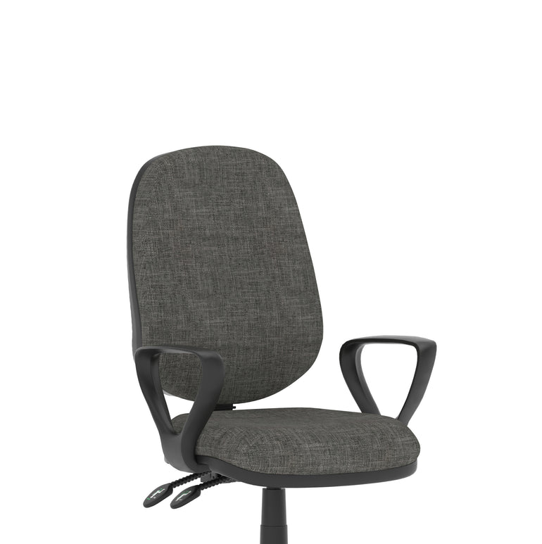 Luna II Ergonomic Task Operator Chair – Multiple Fabric Colours & Arm Options – Fabric & Nylon – Self-Assembly – 3 Year Mechanical Warranty