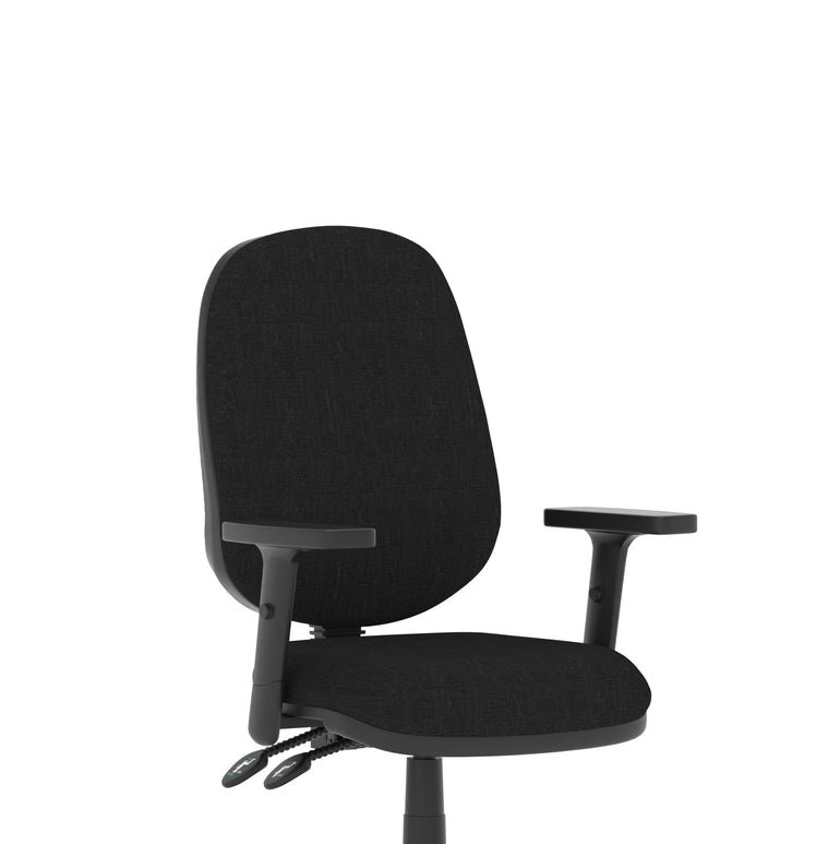 Luna II Ergonomic Task Operator Chair – Multiple Fabric Colours & Arm Options – Fabric & Nylon – Self-Assembly – 3 Year Mechanical Warranty