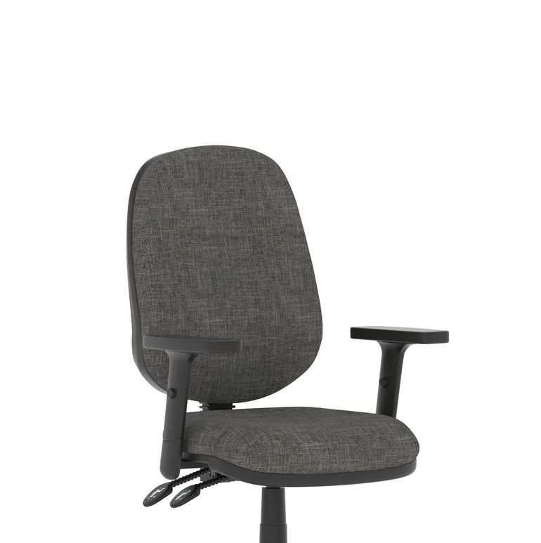 Luna II Ergonomic Task Operator Chair – Multiple Fabric Colours & Arm Options – Fabric & Nylon – Self-Assembly – 3 Year Mechanical Warranty