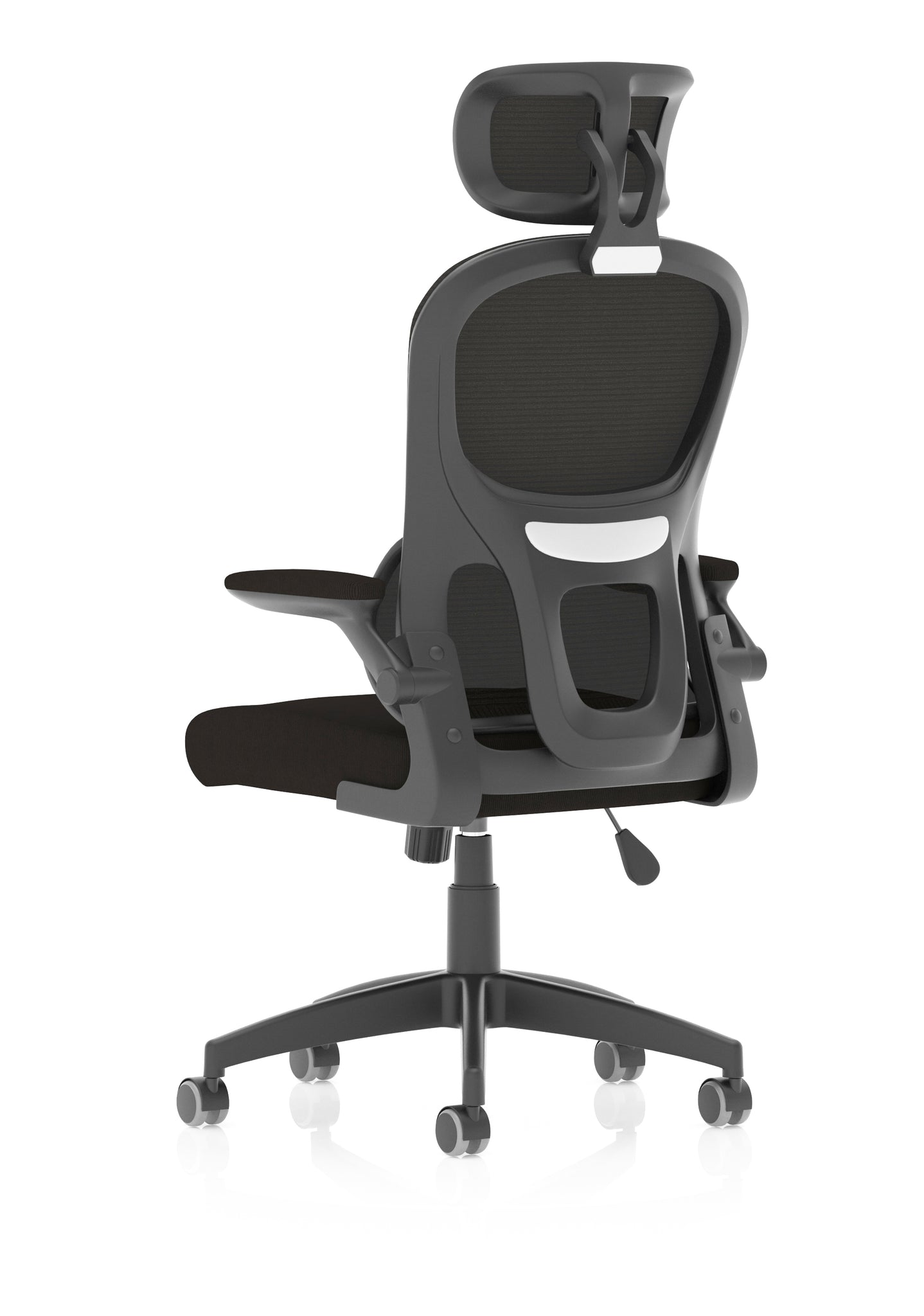 Iris Ergonomic Task Operator Chair, Mesh Back & Fabric Seat with Headrest, Black, Self Assembly, 2 Year Warranty, Office Computer Desk Chair