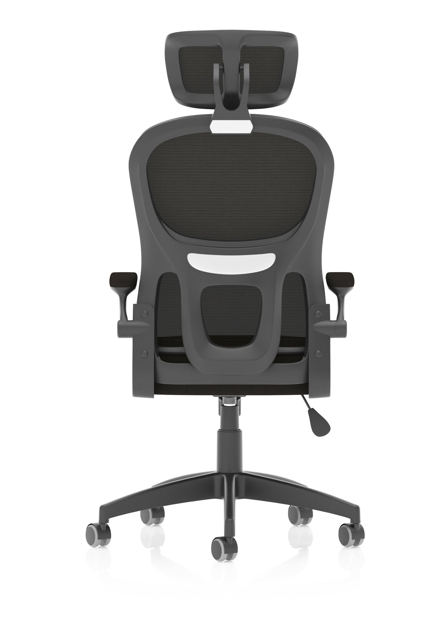 Iris Ergonomic Task Operator Chair, Mesh Back & Fabric Seat with Headrest, Black, Self Assembly, 2 Year Warranty, Office Computer Desk Chair