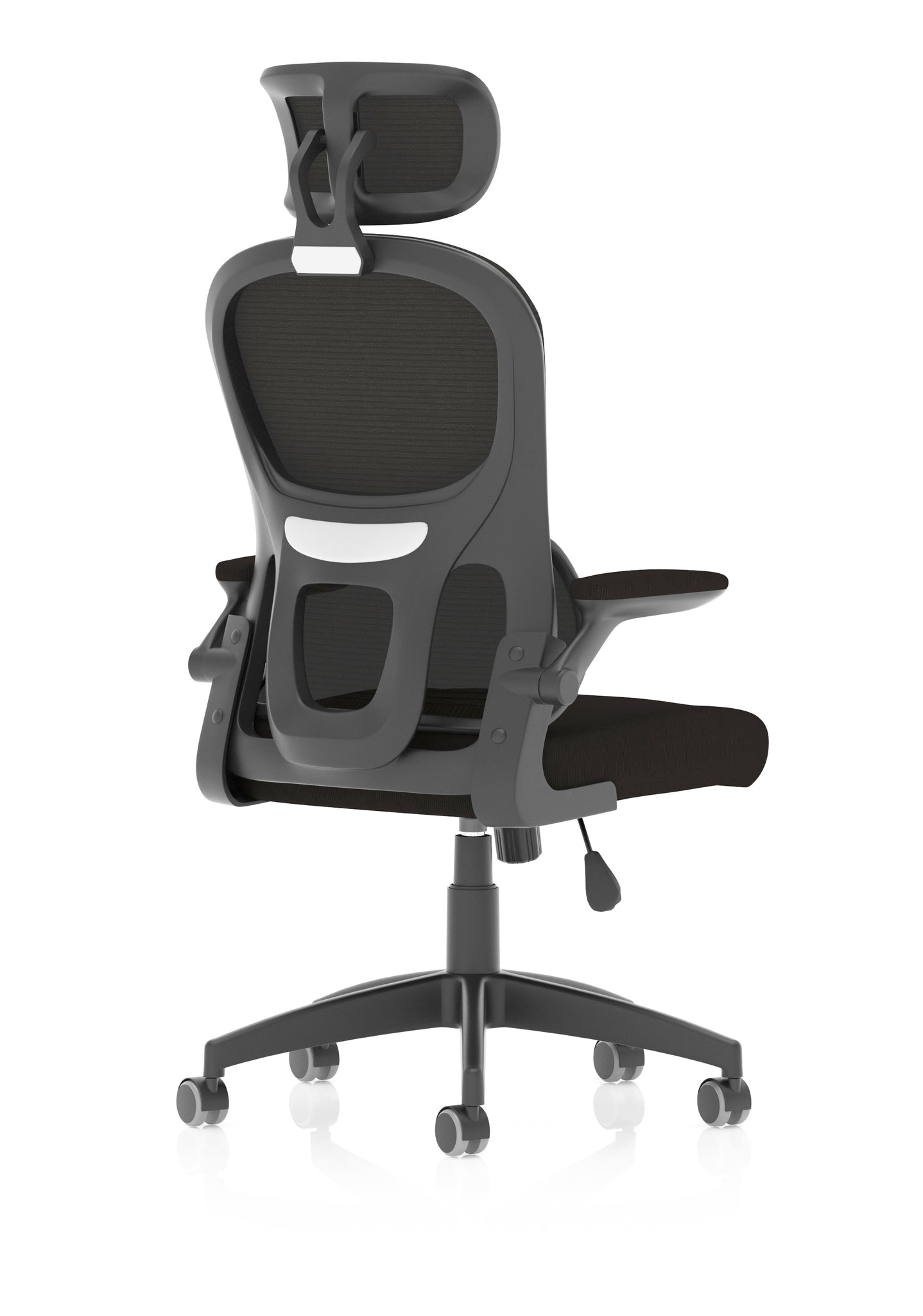 Iris Ergonomic Task Operator Chair, Mesh Back & Fabric Seat with Headrest, Black, Self Assembly, 2 Year Warranty, Office Computer Desk Chair