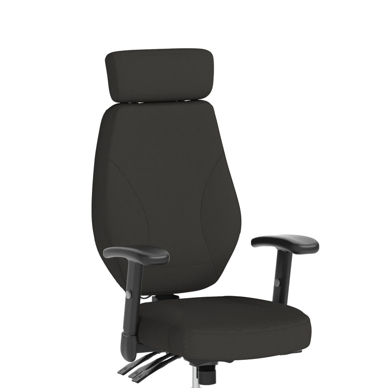 Nexus High Back Ergonomic Office Chair with Adjustable Arms & Headrest, Black Fabric, Self-Assembly, Durable Fabric & Nylon, 2 Year Warranty – Comfortable Task Operator Chair